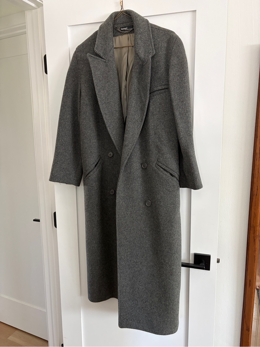 Harve Benard Women's Double-Breasted Pea Coat - Charcoal